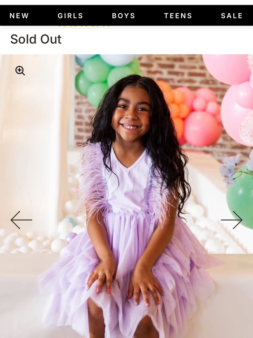 Lola and the Boys Gigi Lilac Feather-Trim Tulle Dress
